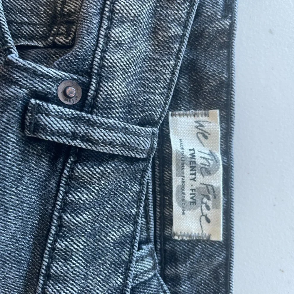 Free People Women's Parker Wrap Denim Miniskirt | Size 25 - Black - Picture 3 of 4